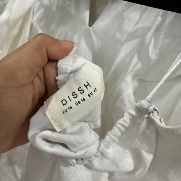 DISSH Ivory 100% linen halter maxi dress with a relaxed fit #maxidress - Picture 7 of 7